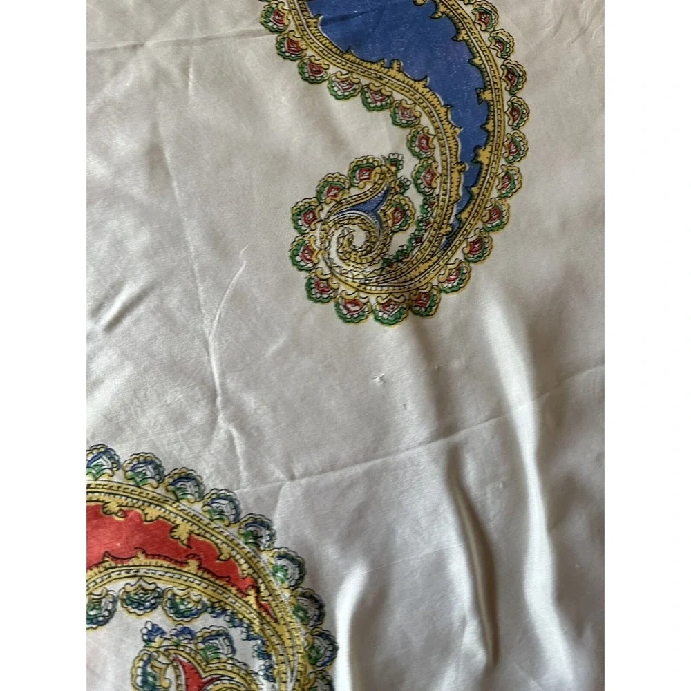 Vintage Paisley Silk Scarf With Multicolor Design